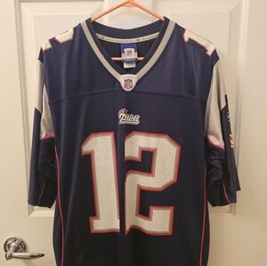 Vintage 2000's Men's Reebok Tom Brady NE Patriots Football Jersey Size M